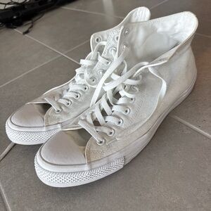 Converse White High-Top Canvas Sneakers 16US
